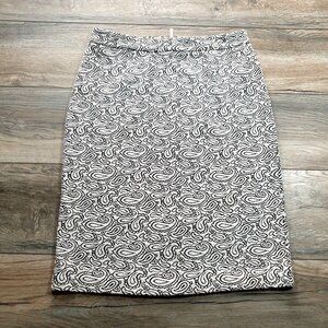 Michael Kors Womens Paisley Pencil Skirt S Black White Designer 30 In Waist